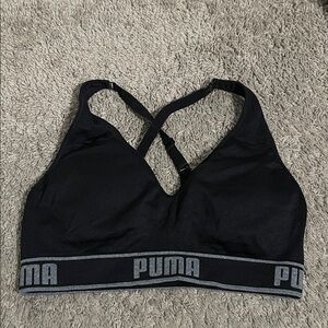 PUMA Black and Gray Sports Bra